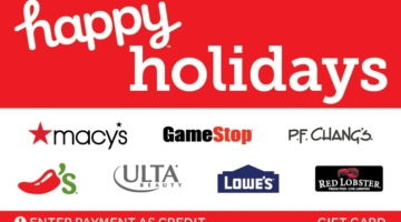 Happy Holidays Gift Card Red