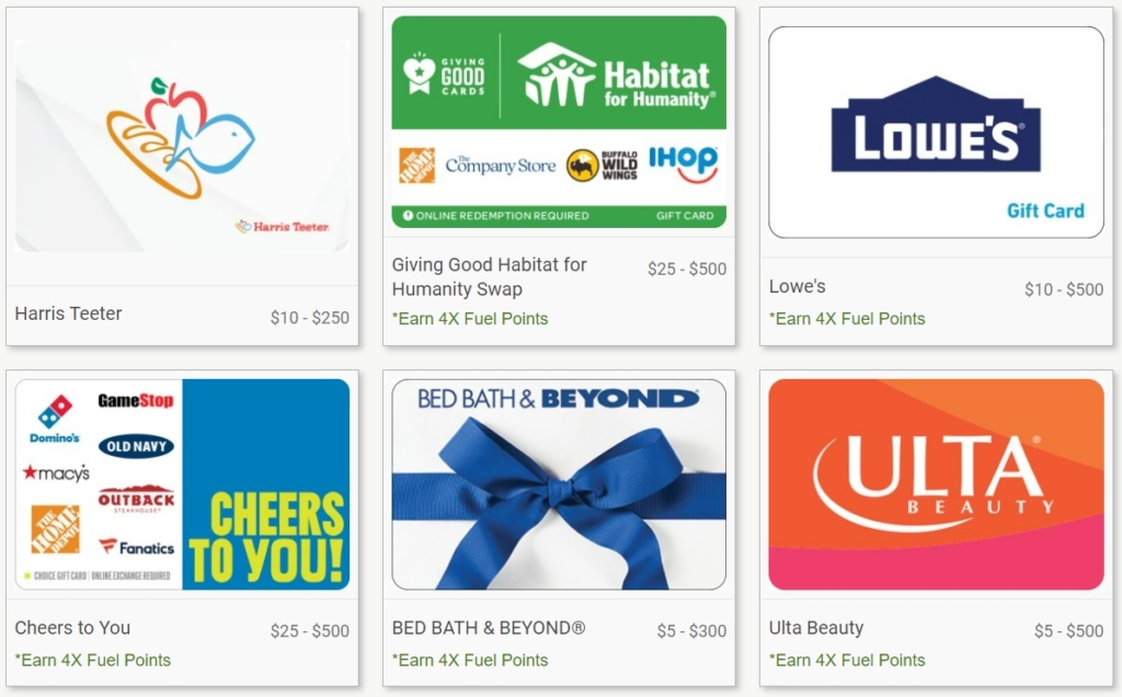 Harris Teeter Sells Third Party Gift Cards Online (Processed By