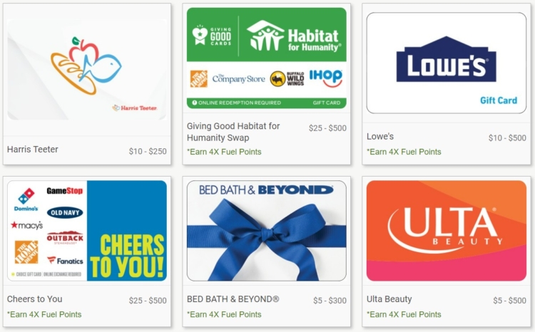 Harris Teeter Online Third Party Gift Cards