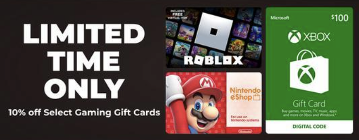 EXPIRED) Newegg: Save 10% On Select Gaming Gift Cards With Promo Code  HAPPYBKSALE (Xbox, Roblox, Nintendo eShop & More) - Gift Cards Galore