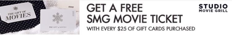 Studio Movie Grill Bonus Card Offer 11.25.21