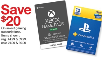 Target Xbox Game Pass PlayStation Plus