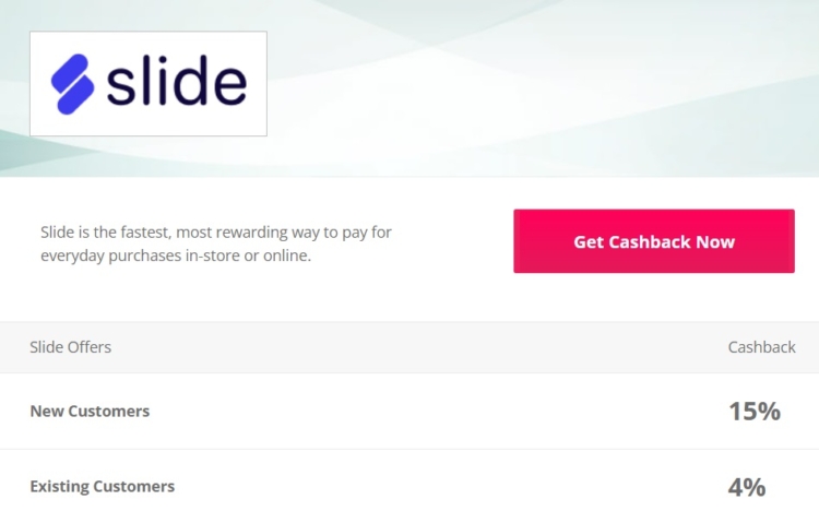 TopCashback Slide 4% Cashback Existing Users