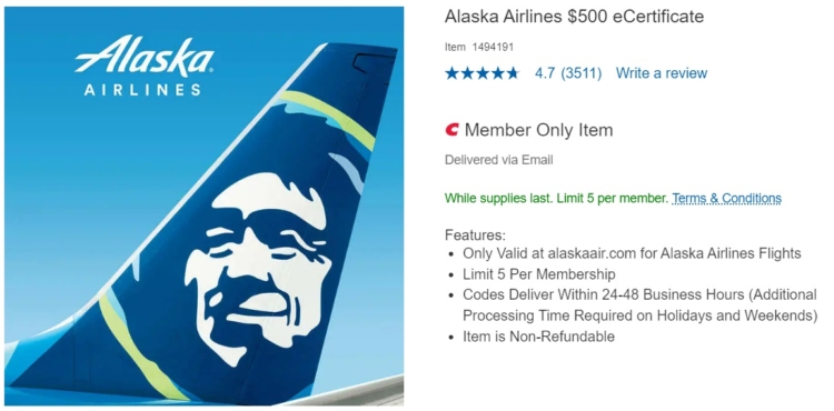Costco Alaska Airlines