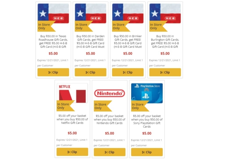 HEB gift card deals 12.15.21