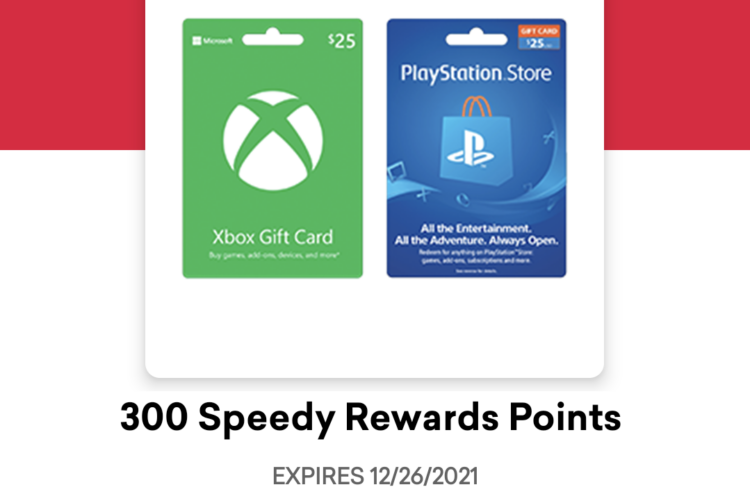 Speedway app gaming gift card offer 12.20.21