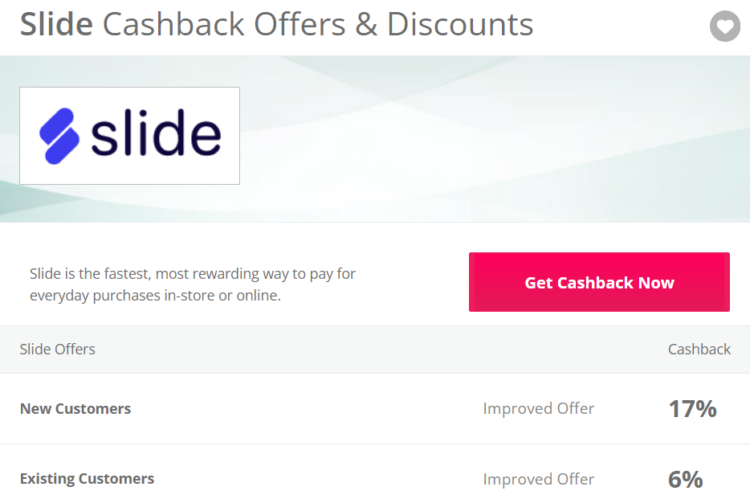 TopCashback Slide 17% 6% cashback