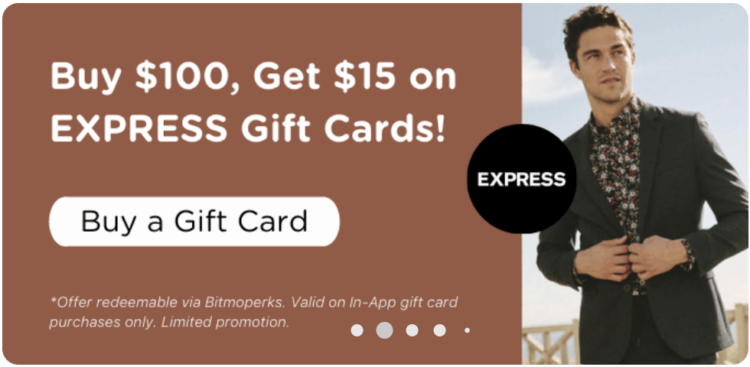 Bitmo Express $100 150x $15 Perk Points