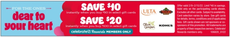 Brookshire Brothers gift card deal 02.09.22.