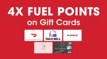 Kroger 4x fuel points on all gift cards