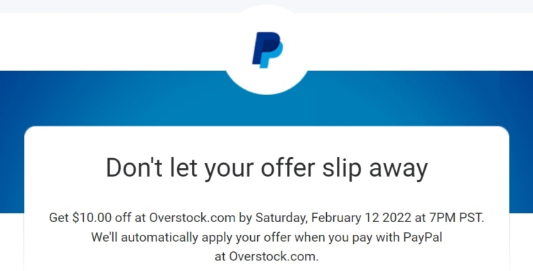 PayPal Overstock