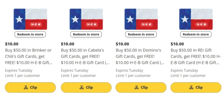 HEB gift card deals 03.16.22
