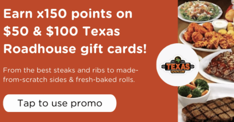 Bitmo Texas Roadhouse 150x Perk Points