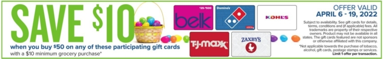 Food Lion gift card deal 04.13.22.