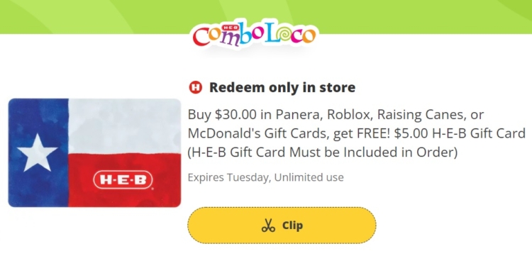 HEB gift card deal 04.13.22