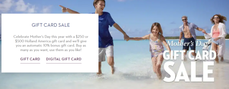 Holland America Gift Card Promotion