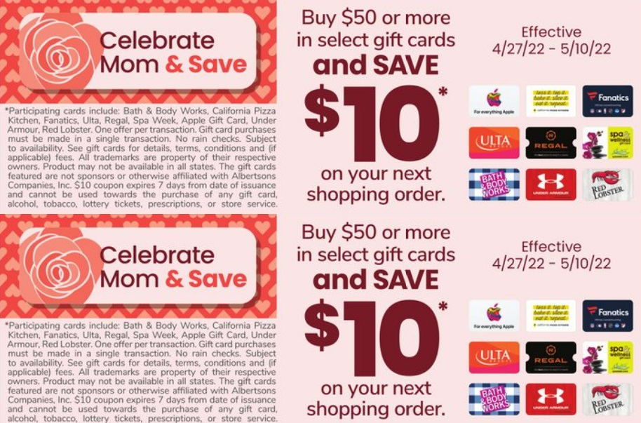 EXPIRED) Safeway/Albertsons: Buy $50 Select Gift Cards & Get $10 Off Next  Order (Apple, Lowe's & More) - Gift Cards Galore