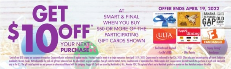Smart & Final gift card deal 04.13.22.