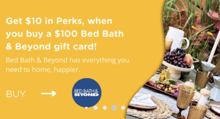 Bitmo Bed Bath & Beyond $100 10,000 Perk Points