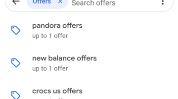 Google Pay search for offers