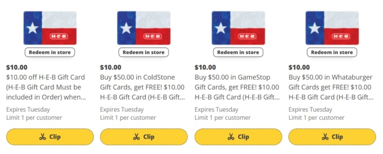 H-E-B gift card deals 05.11.22