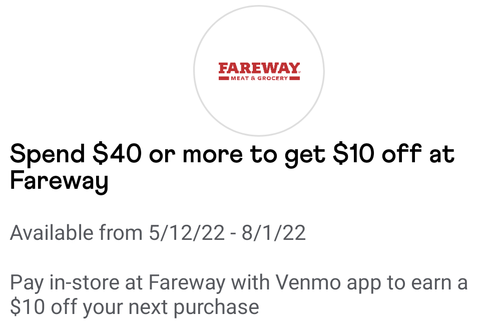 PayPal/Venmo: Spend $40+ At Fareway 