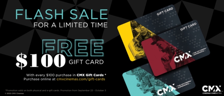 CMX Cinemas Gift Card Deal 09.29.22