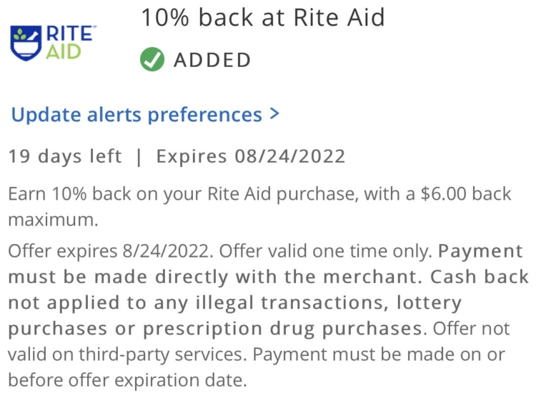 Rite Aid Chase Offer 08.24.22