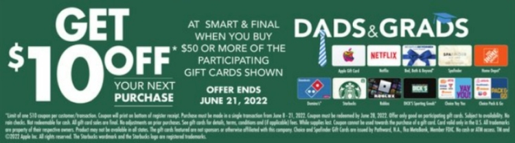 Smart & Final Gift Card Deal 06.08.22.