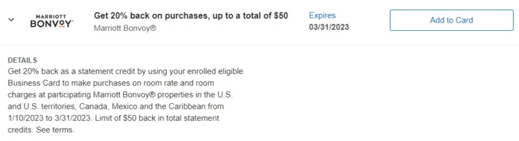 Marriott Amex Offer Get 20% Back $250 Spend