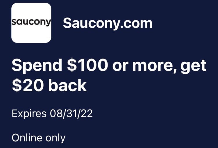 Saucony Amex Offer Spend $100 Get $20