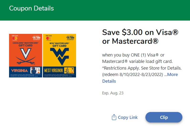 (EXPIRED) Kroger Save 3 On Variable Load Visa & Mastercard Gift Cards InStore (Ends 8/23/22
