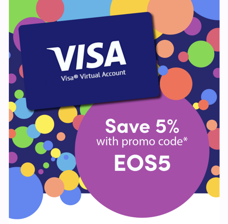 Giftcards.com promo code EOS5