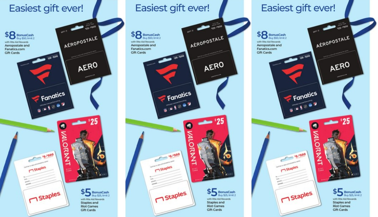  EXPIRED Rite Aid Gift Card Deals For PlayStation Store Staples 