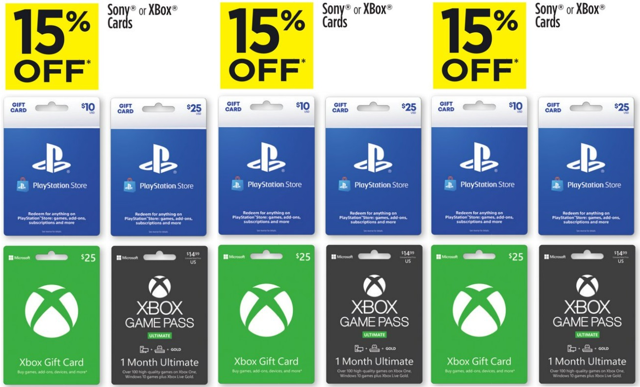 EXPIRED Dollar General Save 15 On PlayStation Store Xbox Gift