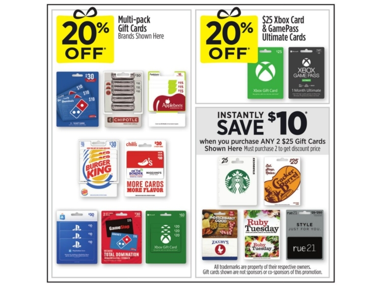 Expired] : 20% Off Select Third Party Giftcards (Starting