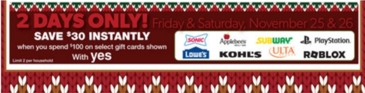 Family Fare Black Friday Gift Card Deal 11.25.22.