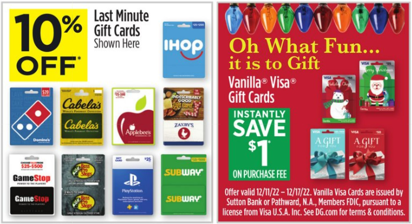 (EXPIRED) Dollar General: Gift Card Deals For Vanilla Visa, GameStop ...