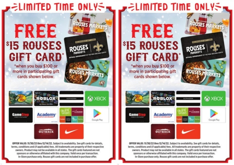 Rouses Markets gift card deal