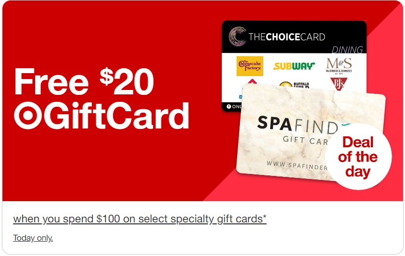 (EXPIRED) Target Buy 100 Select Gift Cards & Get 20 Target Gift