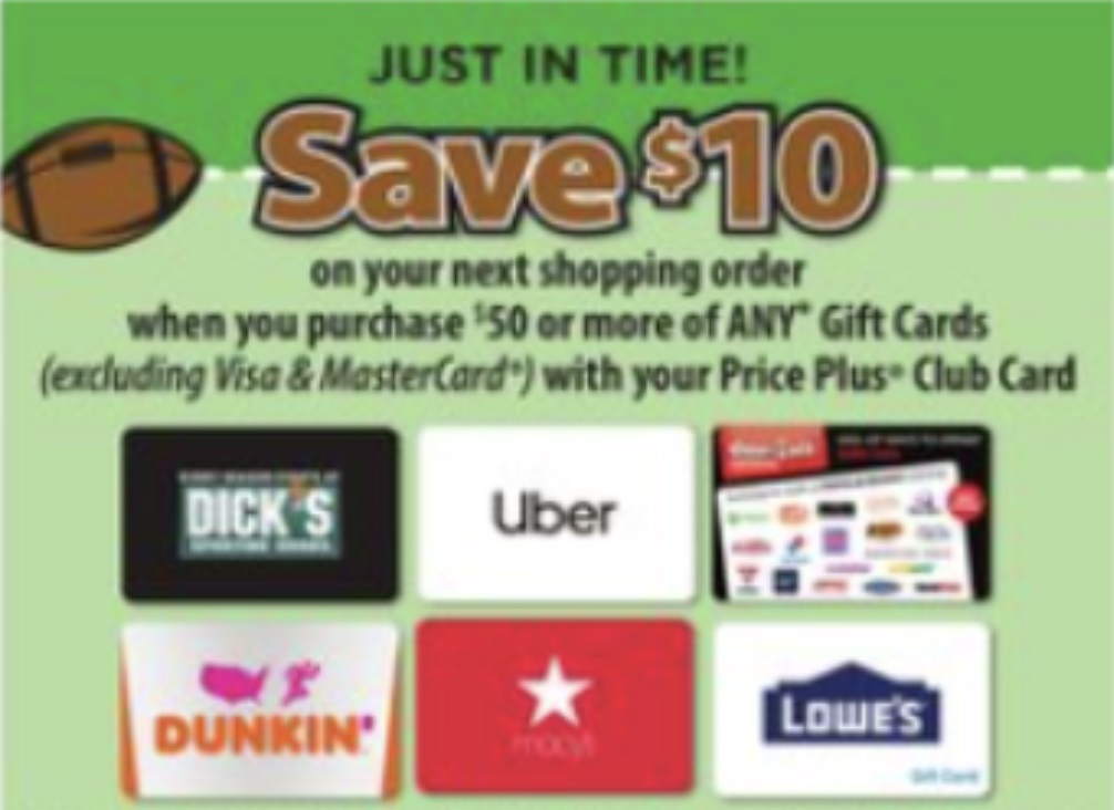 (EXPIRED) ShopRite Buy 50 Any 3rd Party Gift Cards & Get 10 Off Next