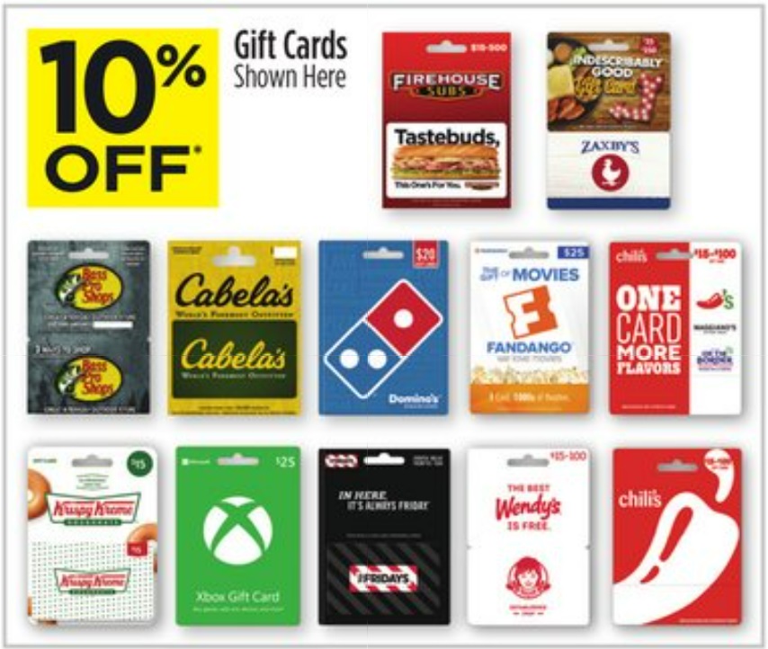 Dollar General: Save 10% On Select Gift Cards (Xbox, Wendy's, Firehouse ...