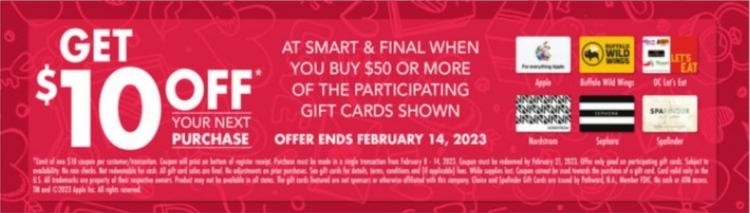 Smart & Final gift card deal 02.08.23.