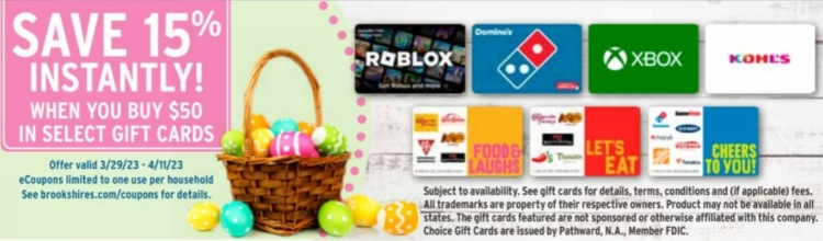 Brookshire's gift card deal 03.29.23