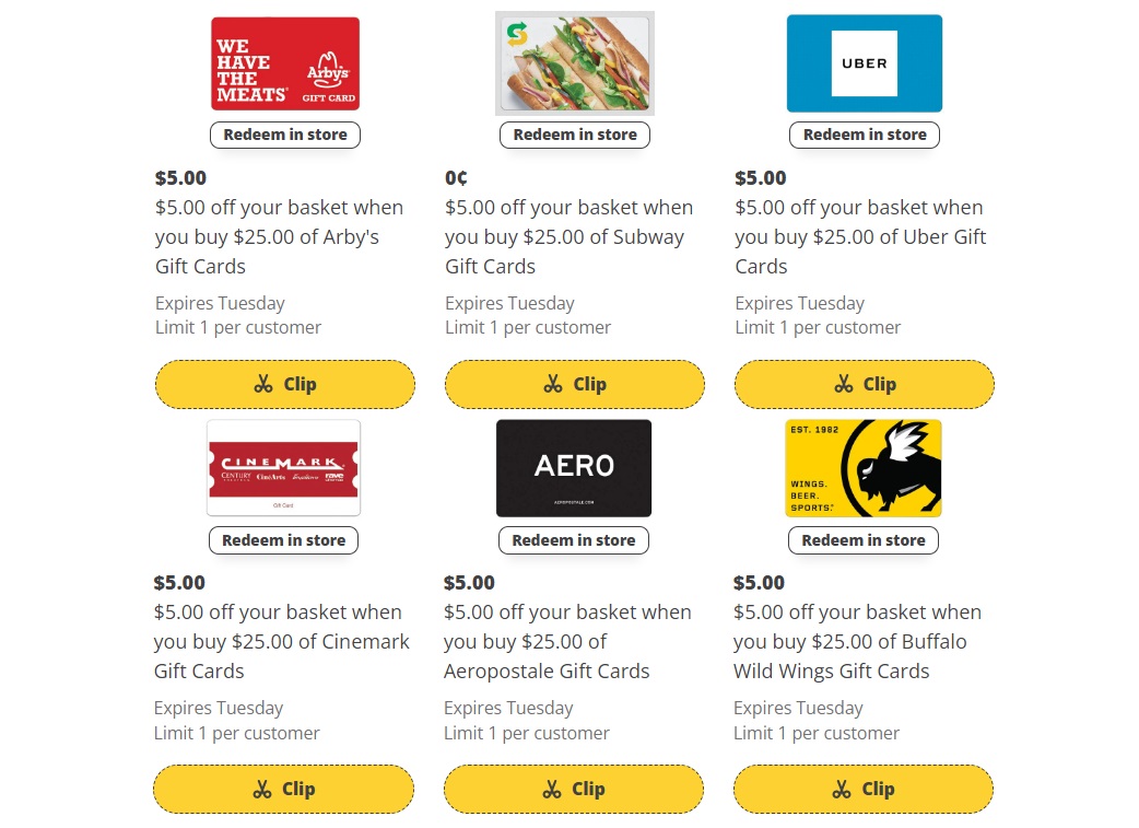H-E-B: Buy $25 Select Gift Cards For $20 (Uber, Subway & More) - Gift Cards  Galore
