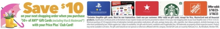Shoprite gift card deal 03.10.23.
