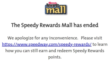 Speedy Rewards Mall closure