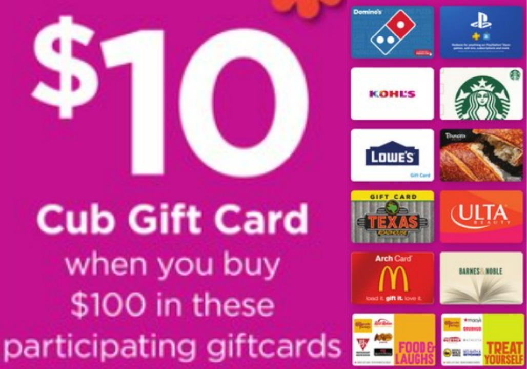 (EXPIRED) Cub: Buy $100 Select Gift Cards & Get $10 Cub Gift Cards Free ...