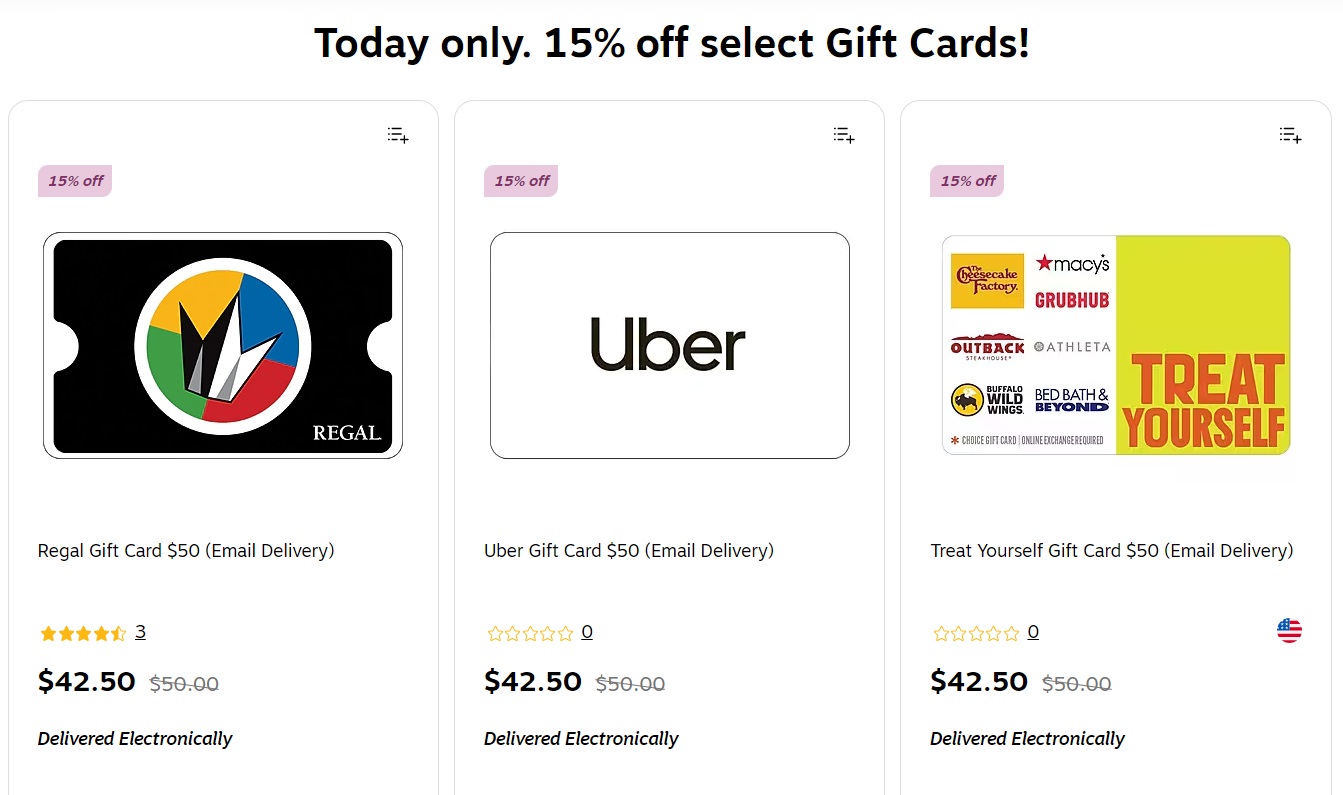 (EXPIRED) Staples Online Buy 50 Select Gift Cards For 42.50 (Uber