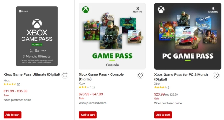 Target Xbox Game Pass